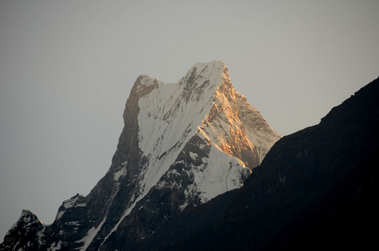 05 Sunrise On Machapuchare From Tilche Before Sinuwa On The Trek To Annapurna Sanctuary 